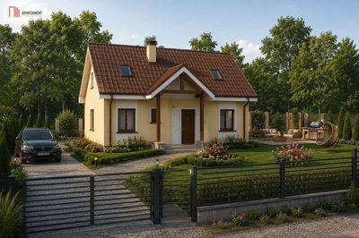 Działka z projektem przy lesie i jeziorze–Kornelin