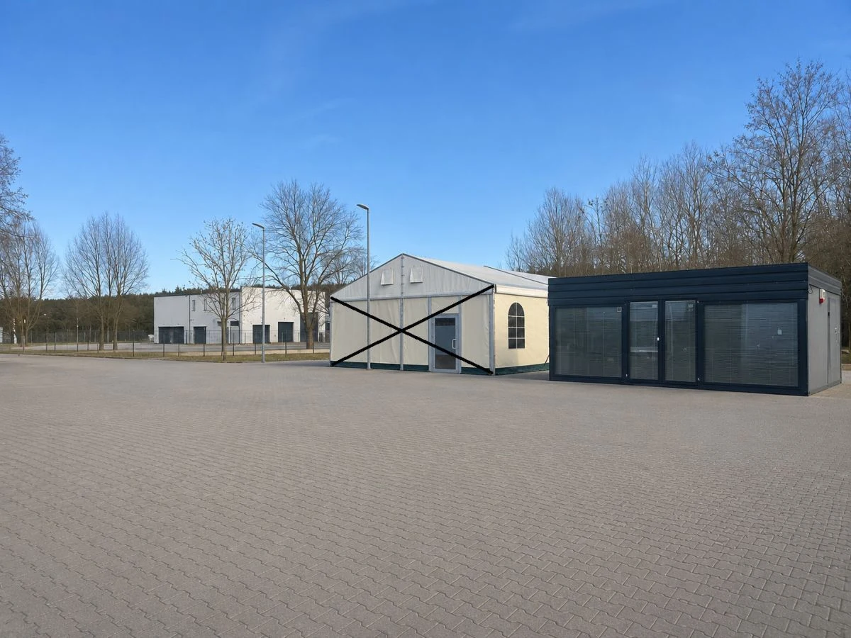 Hala namiotowa z kontenerem biurowym na wynajem! - 2