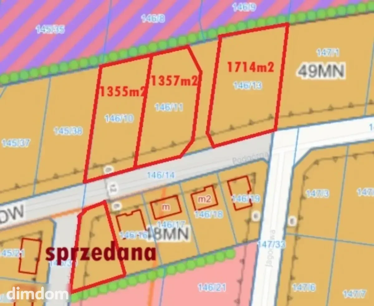 Działki budowlane pod DOM w Biskupicach – MPZP! - 2