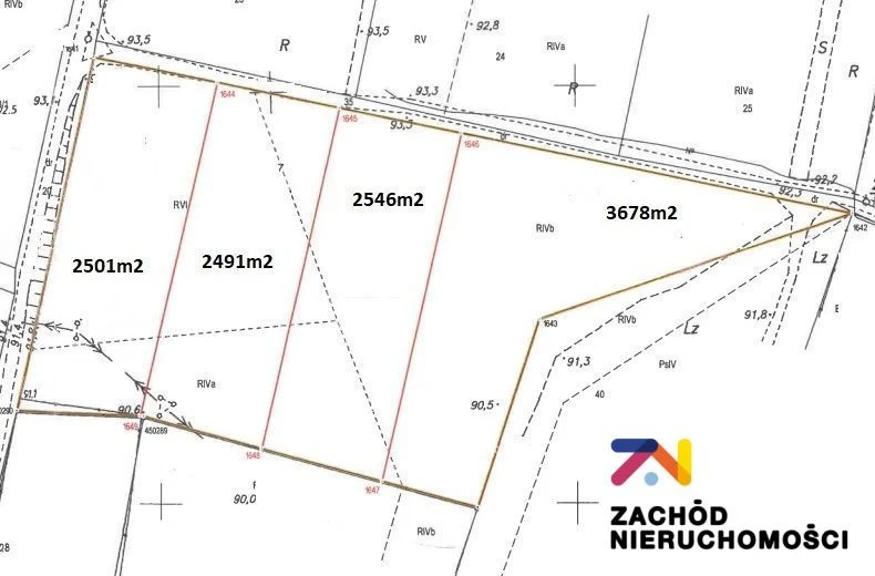 Oferujemy Państwu na sprzedaż działki budowlane o pow. 3678m2 zlokalizowaną w gminie Zabór - 2
