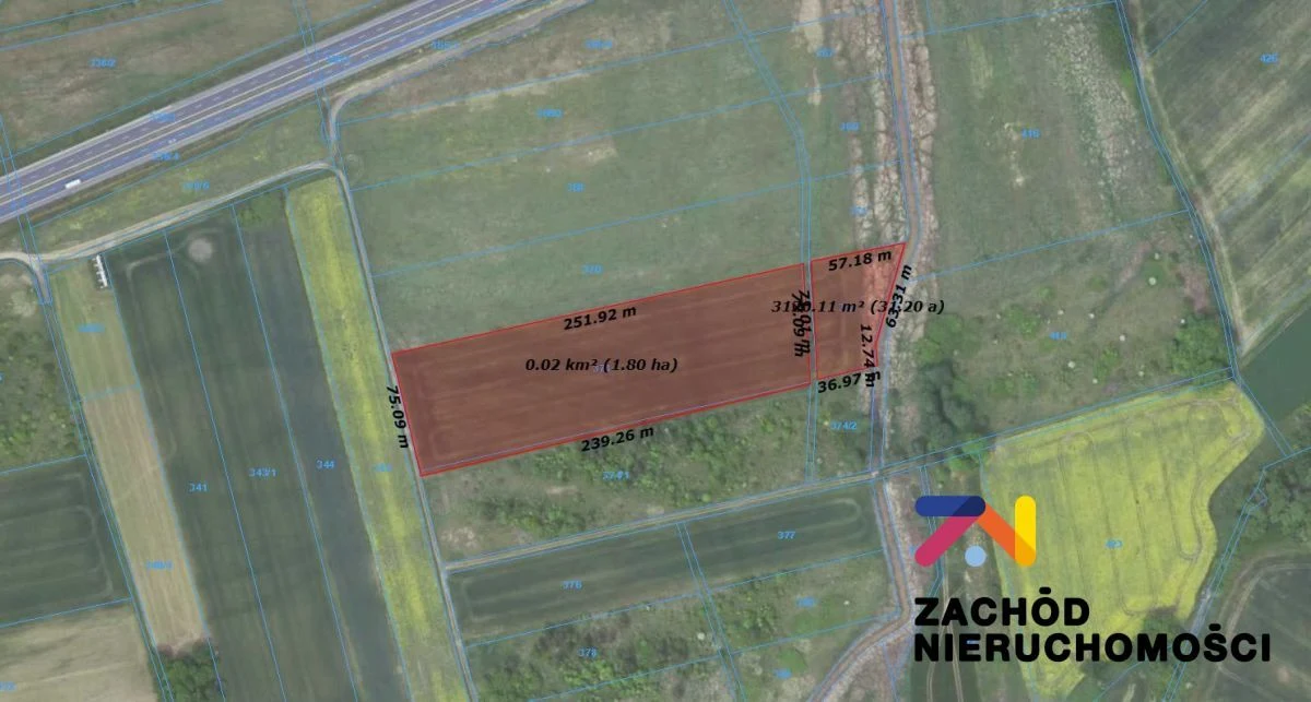 Na sprzedaż działki rolne o powierzchni 1,75 Ha i 0,31 Ha usytuowane w Zielonej Górze- Zawada. - 4