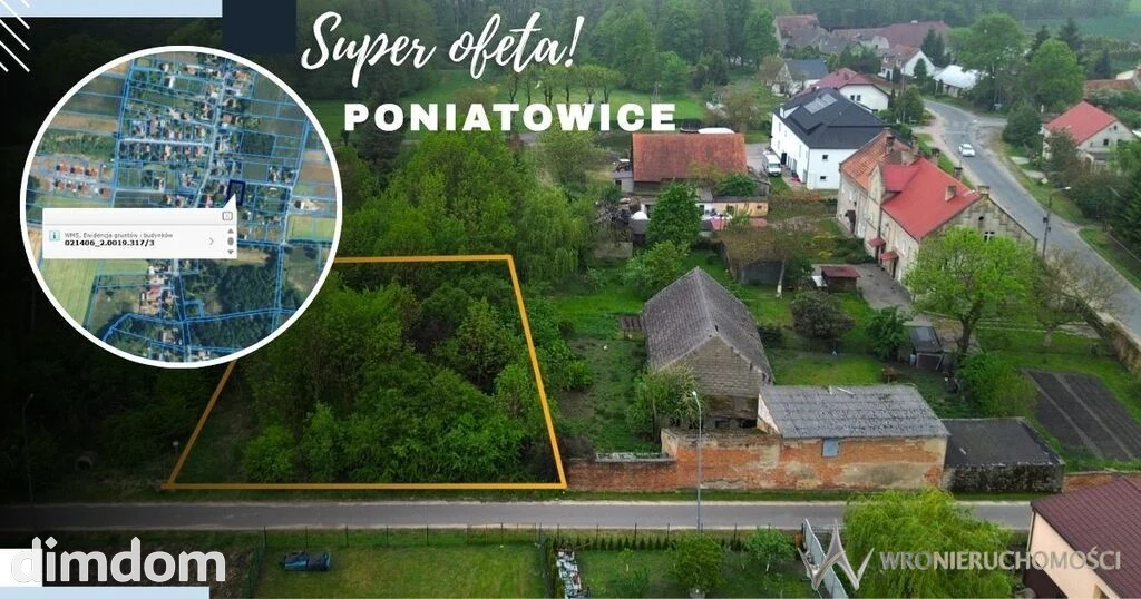 Poniatowice 1250 m² - Przy drodze asfaltowej