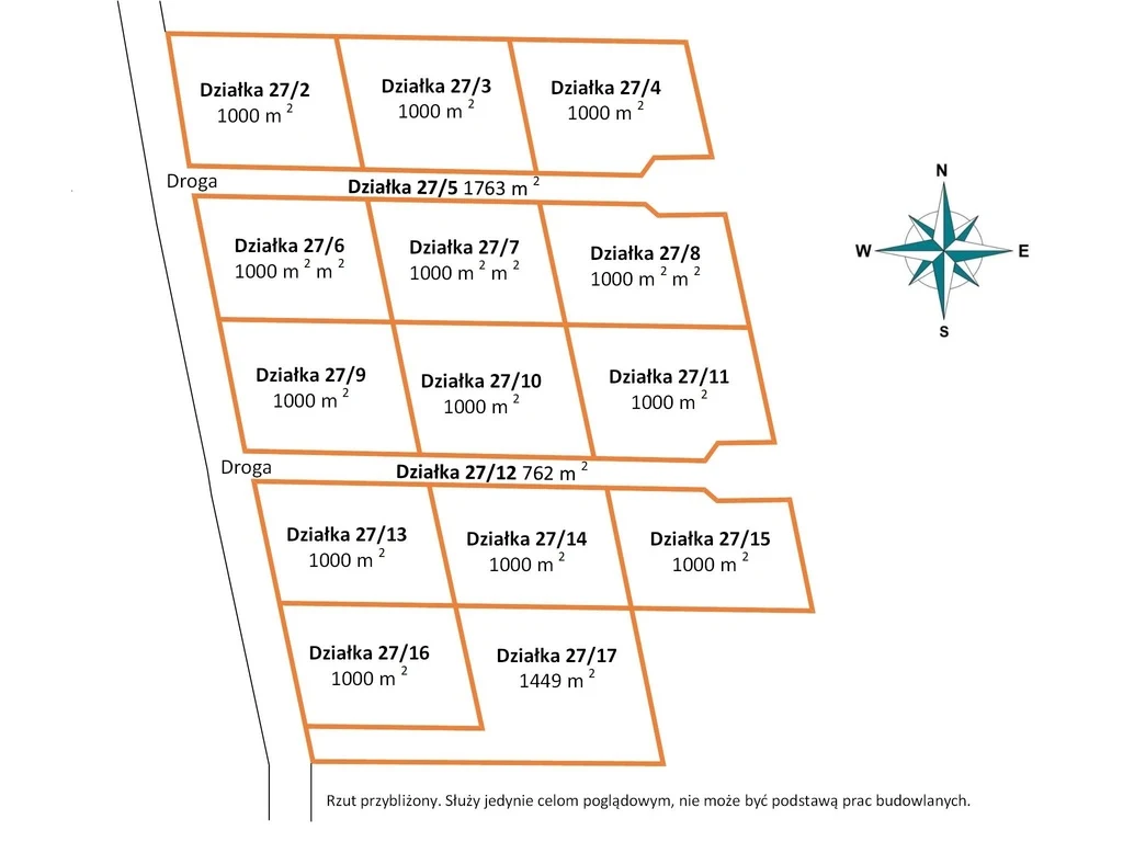 14 działek 5 minut od Jeziora Lubieńskiego | 1000-1499 m2 - 2