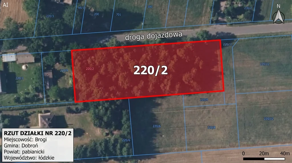 Działka budowlana 3000 m² | Brogi k. Ldzania | WZ | Dolina Grabi - 2